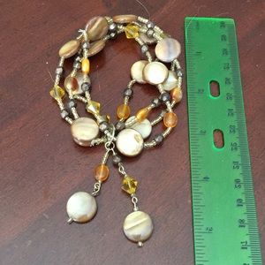 Elastic band brown sand orange tone bracelet